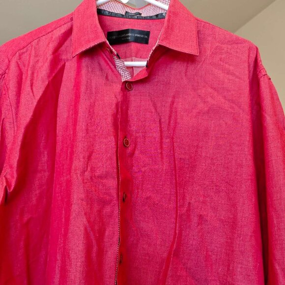 Versace Red Casual Button Down Shirt - Picture 1 of 4